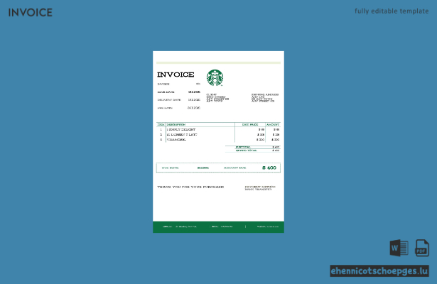 Starbucks-Rechnung 2 (USA) – Beispielvorschau